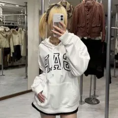 GAP ロゴ プルオーバー パーカー ホワイト　y2k
