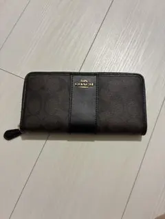 【COACH】コーチ　長財布　ロングウォレット　シグネチャー　ブラウン　茶色