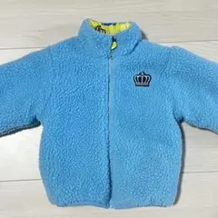 80cm アウター　リバーシブル　水色　黄色　ベビードール　ボア　中綿