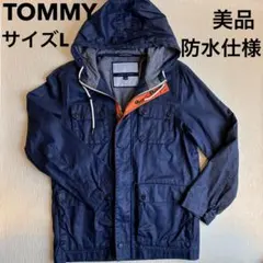 美品✨特価 トミーヒルフィガー 防水ナイロンジャケット ネイビー L