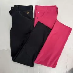 FILA GOLF メンズパンツ ブラック ピンク M 82