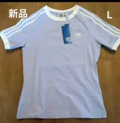 新品 アディダス Ｌ スリーストライプス スリムラグラン半袖Tシャツ