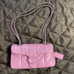 coach コーチ　正規品　タビー　ショルダー　バッグ　ピンク　キルティング