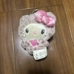 キティちゃん ぬいぐるみキーホルダー ヒョウ柄キティ　ギャルクマピンク