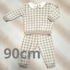 Cottoli チェック柄 ベビーパジャマ 90cm