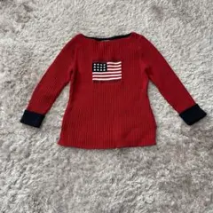 【美品】POLORALPH LAUREN ポロラルフローレンニット　星条旗