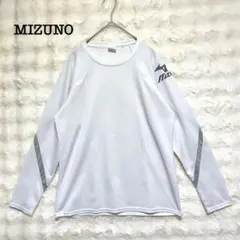 ミズノ スポーツウェア ロンT 白 M ロゴ ワンポイント トレーニング