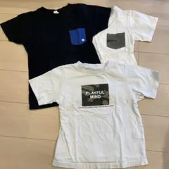 140㎝　150㎝　半袖　Tシャツ　無地　ロゴ　ポケット　キッズ　シンプル　白
