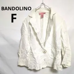 【BANDOLINO】テーラードジャケット　ホワイト　白　レース　F　海外　US