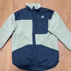 adidas フリースジャケット ネイビー/ベージュ