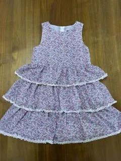 BeBeフラワープリント ノースリーブワンピース 120㎝