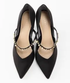 RANDA／ビジュー付きストラップハイヒール（Lサイズ）