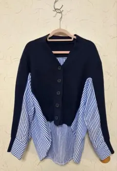 ニットシャツ　ボーダー