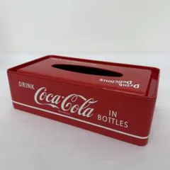 コカ・コーラ ティッシュケース ブリキ製 レッド レトロデザイン