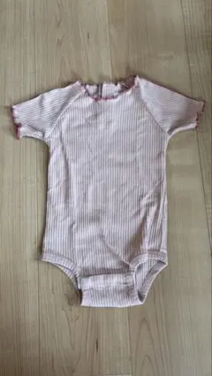 お値下げ中！【ペアマノン】【美品】リボン付き ロンパース　80のサムネイル