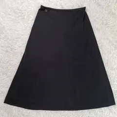 レオナール　ロングスカート　フレアスカート　カンカン素材　近年モデル　ブラックのサムネイル