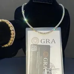 【3点セット】テニスネックレス＆テニスブレスレットモアサナイ　鑑定書付き