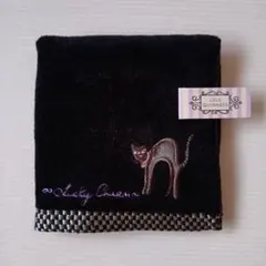 【未使用・タグ付き】Lulu Guinness 猫刺繍 タオルハンカチ
