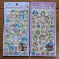 すみっこぐらし　ボンボンドロップシール ピンク　ブルー　2枚セット①