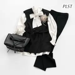 PLST プラステ ジレ ボウタイブラウス パンツ セットアップ 卒入学式
