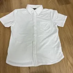 COMME CA ISM ホワイト ボタンダウンシャツ 140A