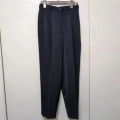 股下67 ダークネイビー プリーツ入り テーパードパンツ70-74