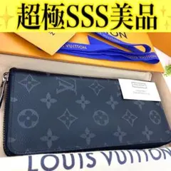 ルイ ヴィトン◎ヴェルティカル モノグラム エクリプス ラウンドファスナー 黒