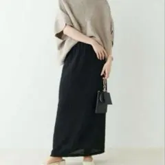 PUAL CE CIN （ピュアルセシン） ロングタイトスカート ブラック