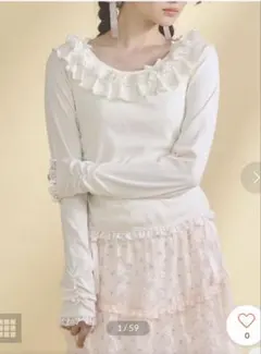 romantic frill tops アイボリーのサムネイル