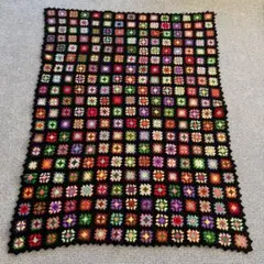 アメリカで購入　ヴィンテージ　手編み多様布