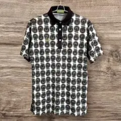 FLAT GOLF ポロシャツ L メンズ ゴルフウェア 総柄 限定 美品