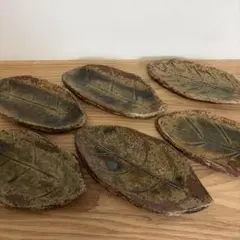 織部釉 三角 向付 五客 盛皿 刺身皿 三足 高台付 脚付 作家物 懐石料理