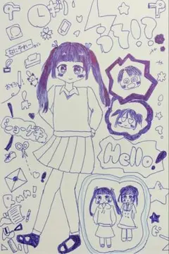原画 女の子 一点物 アナログ オリジナル 手描きイラストNo.7 - メルカリ