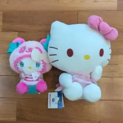 サンリオ ハローキティ ぬいぐるみ ピンクチェック　パンダ