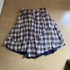 チェック柄 フレアスカート膝丈のサムネイル