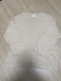 ジェラートピケ　vネック　ベージュ　セットアップ