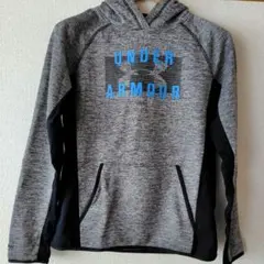 UNDER ARMOUR フード付きジャンパー グレー ロゴマーク 裏ボア