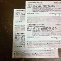 【最新】東急不動産ホールディングス　株主様ご宿泊優待共通券 4枚