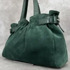 フルラ クロコダイル型押し トートバッグ ハンド レザー 本革 スエード 緑