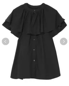 ラグナムーン　ラッフルカラーブラウス　黒