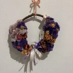 最終価格！　ハンドメイド　ドライフラワー　円形リース　プレゼント　お祝い　シック