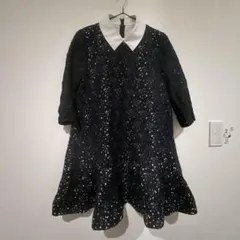 snidel レースワンピース 黒 7分袖