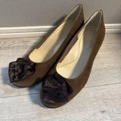 リーガルプレミアム　ブラウン リボン付き パンプス