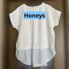 Honeys 　異素材切替えトップス　Ꮇのサムネイル