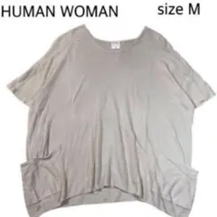 【size M】 HUMAN WOMAN コットンリネン　ブラウス　カットソーのサムネイル