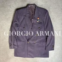 90s ジョルジオアルマーニ 特注級ラベル 仏製シルク100% ダブルジャケットのサムネイル