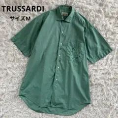 トラサルディ　TRUSSARDI 半袖シャツ　ワイシャツ　綿100 ゴルフ　刺繍のサムネイル