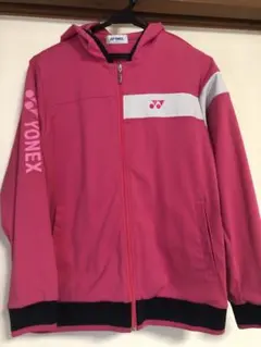 YONEX ピンク フード付きウォームアップウェア