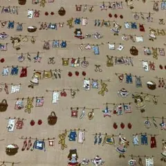 【Yu様専用】はぎれ　ベージュ系綿生地 74㎝×70㎝