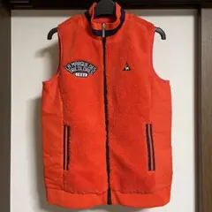 ルコックゴルフ レディース ボアベスト プルジップベスト オレンジ